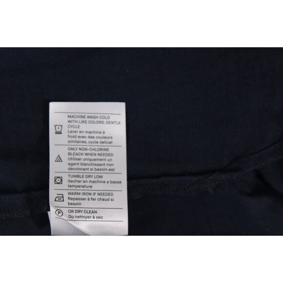 Vince Womens Medium US8 Blue Long-Sleeve Linen Button Up Shirt V934612818 Blouse - Picture 9 of 11